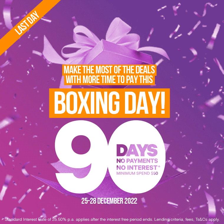 Last day to make the most of the deals this Boxing day with 90 days to
